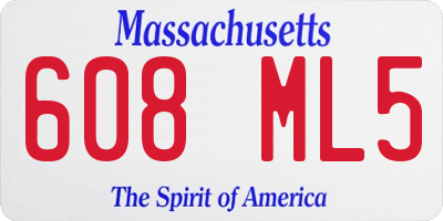MA license plate 608ML5
