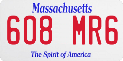 MA license plate 608MR6