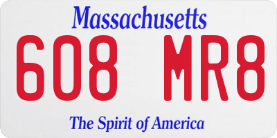 MA license plate 608MR8