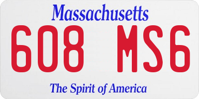 MA license plate 608MS6