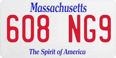 MA license plate 608NG9
