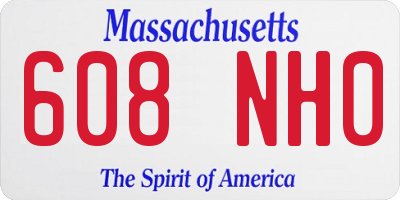 MA license plate 608NH0