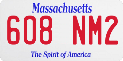 MA license plate 608NM2