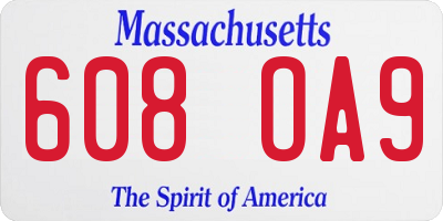 MA license plate 608OA9