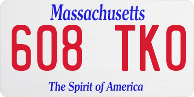 MA license plate 608TK0