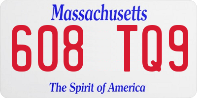 MA license plate 608TQ9