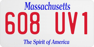 MA license plate 608UV1