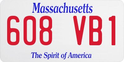 MA license plate 608VB1