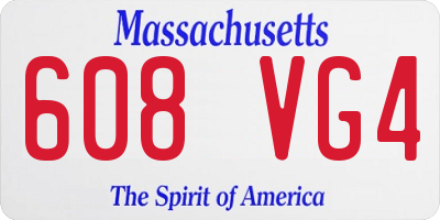 MA license plate 608VG4