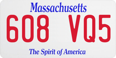 MA license plate 608VQ5