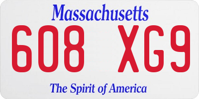 MA license plate 608XG9
