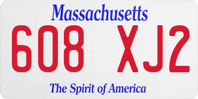 MA license plate 608XJ2