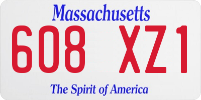 MA license plate 608XZ1