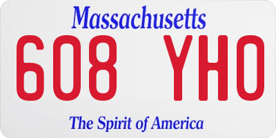 MA license plate 608YH0