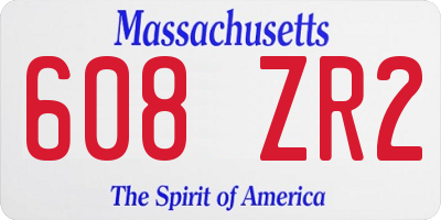 MA license plate 608ZR2