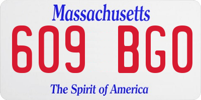 MA license plate 609BG0