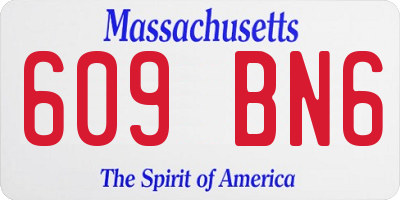 MA license plate 609BN6
