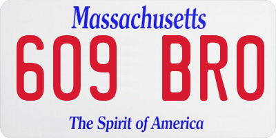 MA license plate 609BR0