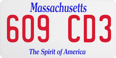 MA license plate 609CD3