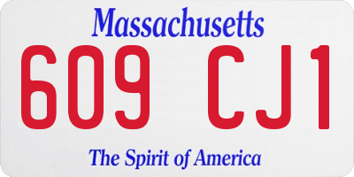 MA license plate 609CJ1
