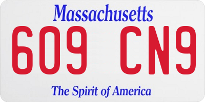 MA license plate 609CN9