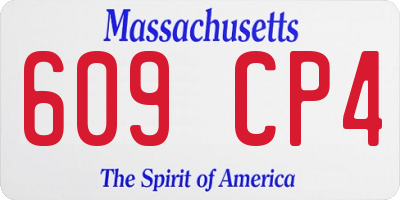 MA license plate 609CP4