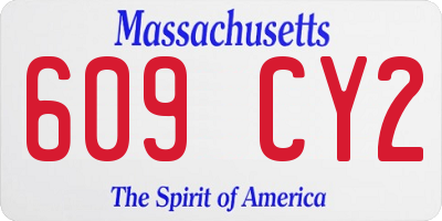 MA license plate 609CY2
