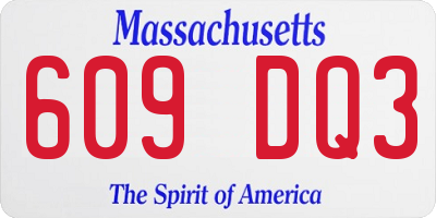 MA license plate 609DQ3
