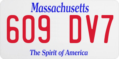 MA license plate 609DV7