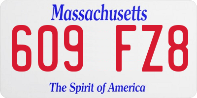 MA license plate 609FZ8