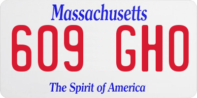 MA license plate 609GH0