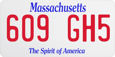 MA license plate 609GH5