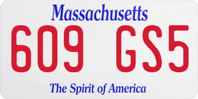 MA license plate 609GS5