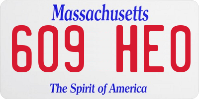 MA license plate 609HE0
