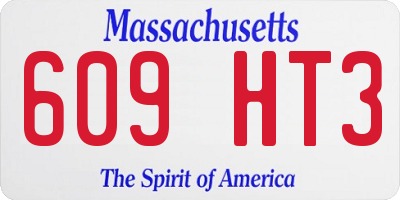 MA license plate 609HT3