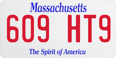 MA license plate 609HT9