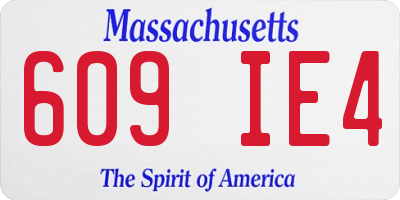 MA license plate 609IE4