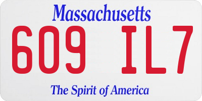 MA license plate 609IL7
