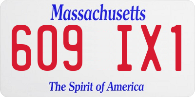MA license plate 609IX1