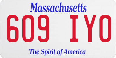 MA license plate 609IY0