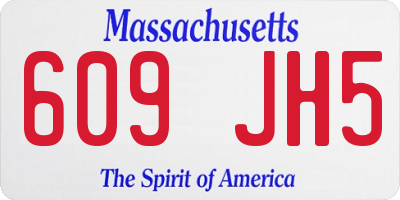 MA license plate 609JH5