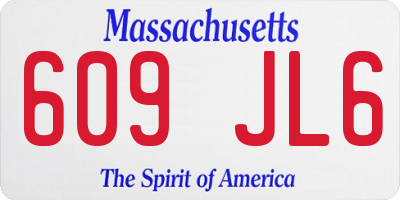 MA license plate 609JL6