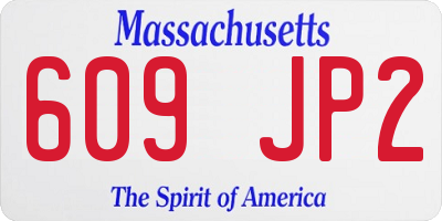 MA license plate 609JP2