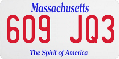 MA license plate 609JQ3