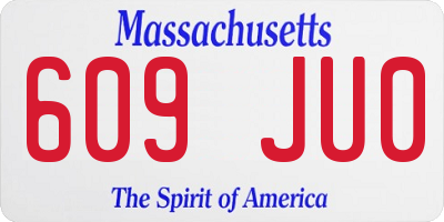 MA license plate 609JU0