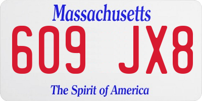MA license plate 609JX8