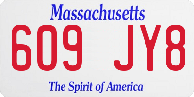 MA license plate 609JY8