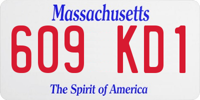 MA license plate 609KD1