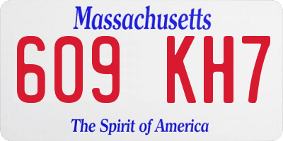 MA license plate 609KH7