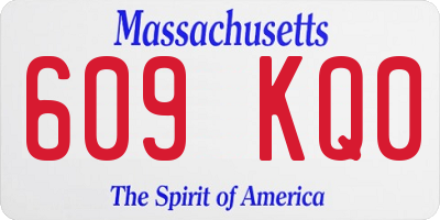 MA license plate 609KQ0